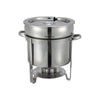large stainless steel 11qt capacity soup warmer set all parts included for catering restaurants buffet big gatherings stain rust and chip resistant keep warm soups stews curry liquid foods for longer