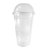 24oz Disposable Pet Clear Plastic Smoothie Cups with Clear Dome Lids
