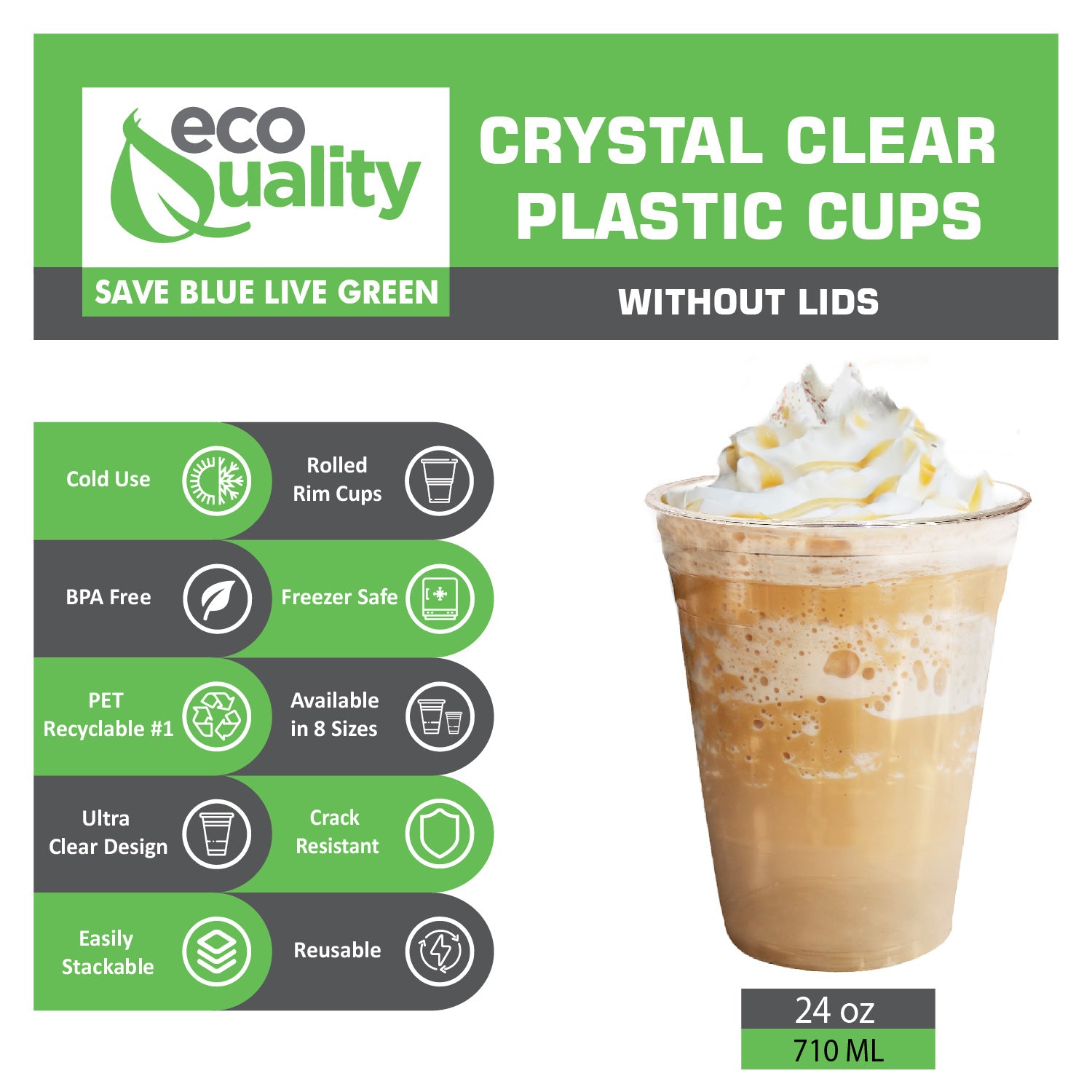 Disposable Pet Clear Plastic Smoothie Cups