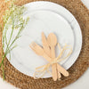 Disposable Fancy Plastic White Plates Stone Marble Collection
