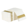 Elegant Cloth-Like Disposable Paper Dinner Napkins Gold Border