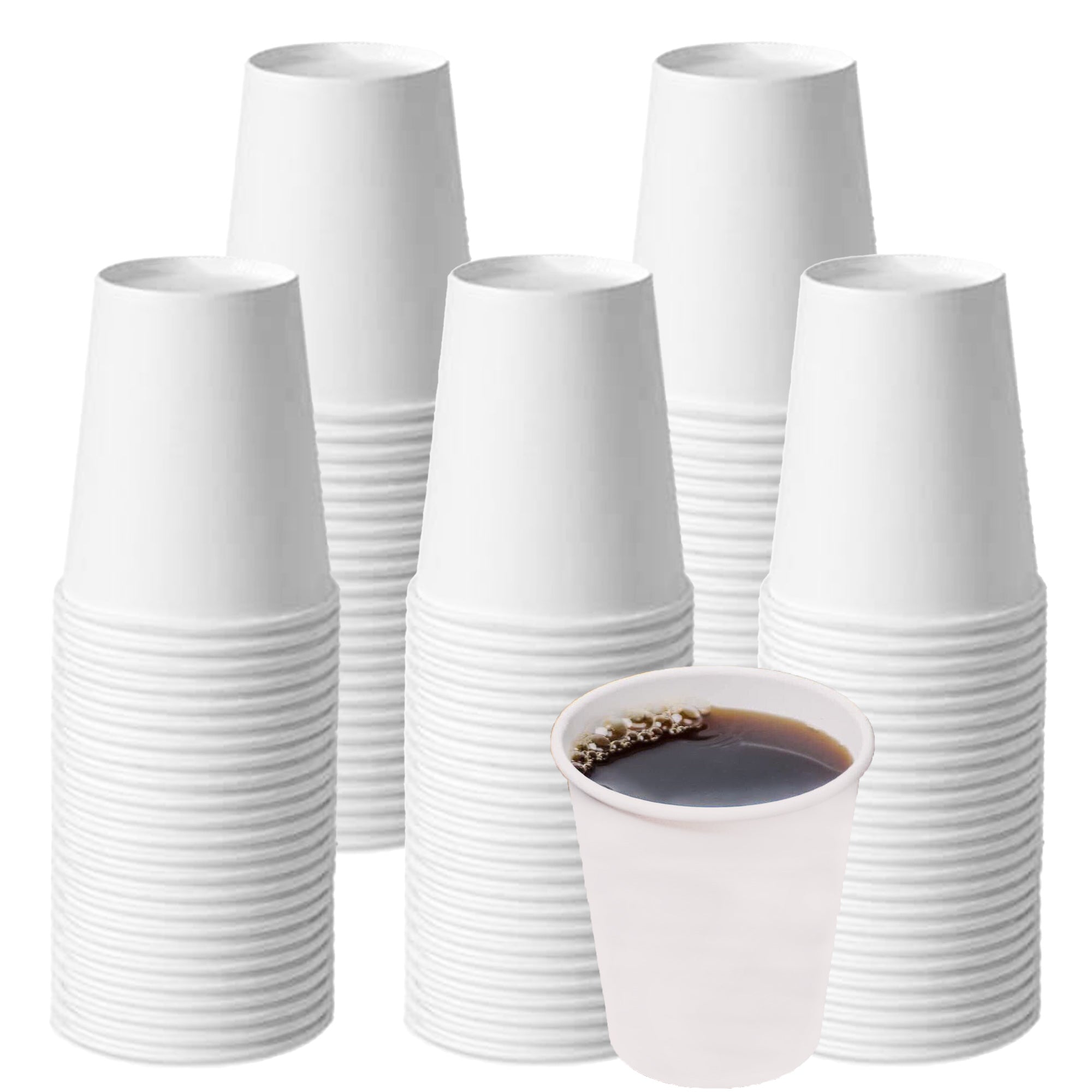 Disposable White Paper Hot Cold Cups