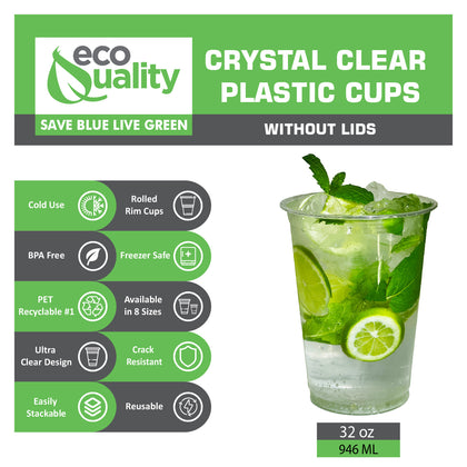 32oz Disposable Pet Clear Plastic Smoothie Cups