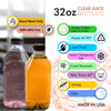 32oz Empty Clear Plastic Juice Bottles with Tamper Evident Caps