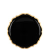 Disposable Fancy Black Plastic Plates Gold Rim Contemporary Collection