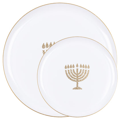 Disposable Fancy Chanukah Hanukkah Glitter Plastic Dinner 10