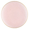 Organic Plastic Pink Hammered Plates Gold Rim