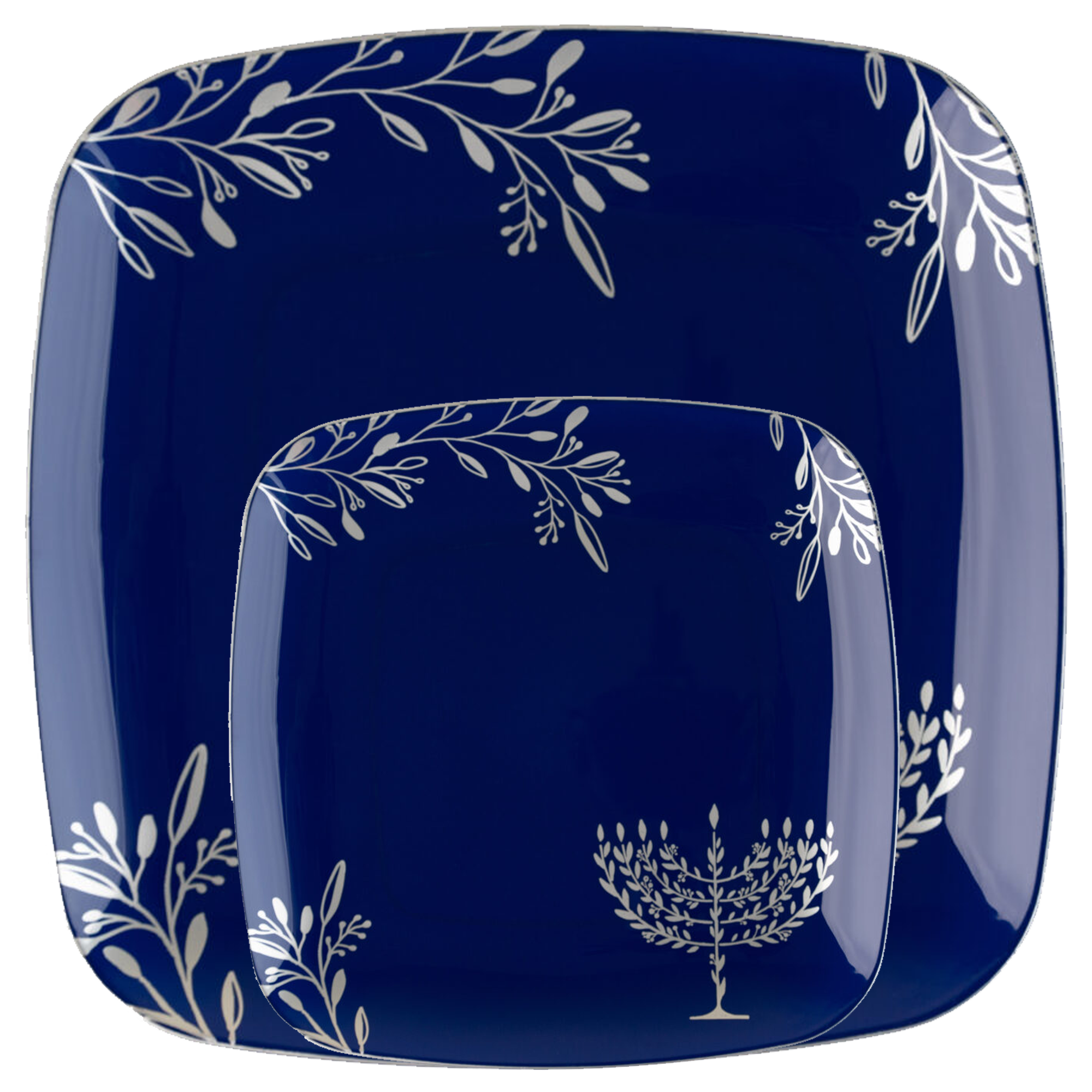 Chanukah Dessert Plate Dinner Plate Blue Charger Plate 10 inch 7 inch Holiday Party Hanukkah Disposable Plates Cobalt Dinner Plates