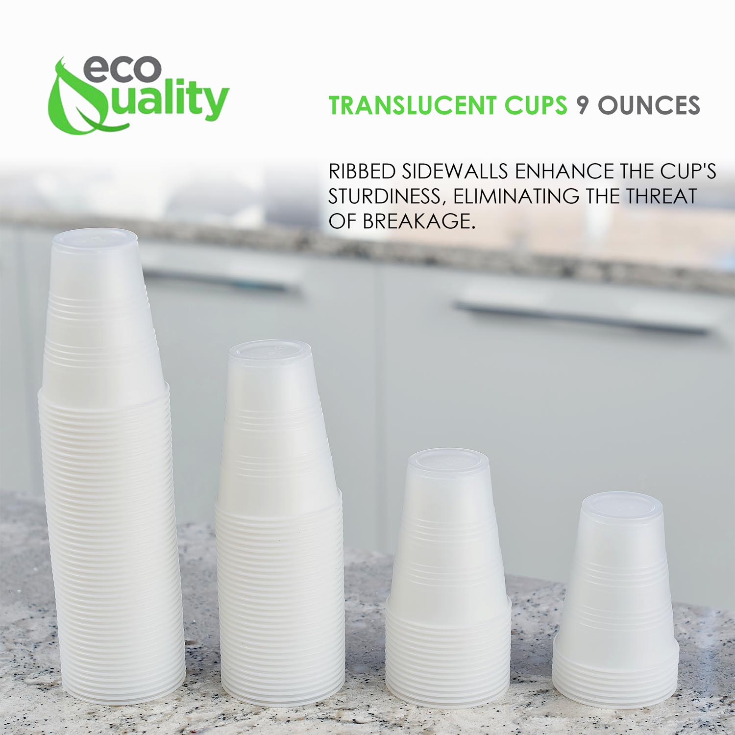 9oz Translucent Plastic Cups - Disposable Cold Drink Clear Party Cups –  EcoQuality Store