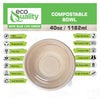Compostable Heavy Duty Disposable Bowls with Dome Lids, Ecofriendly, Bagasse Unbleached Bamboo, Biodegradable, Tree Free, Heat & Liquid Resistant Bowl