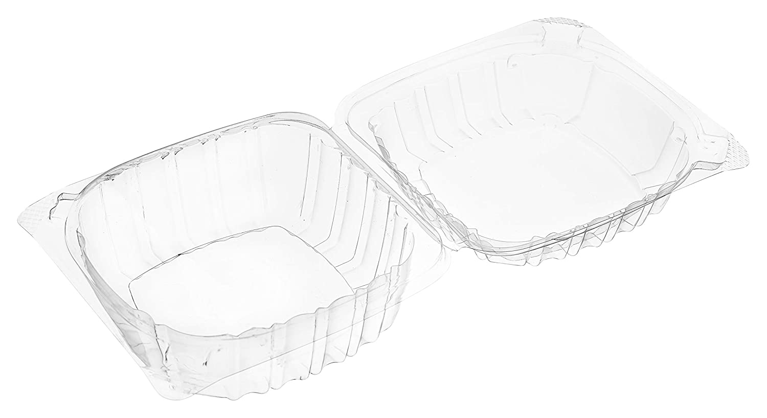 Clear Plastic 6in x 6in Take Out To go Food delivery Containers leak proof Dart Clamshell C57PST1 economical bulk wholesale ecoquality restaurant fast food supplies nyc catering hinged snap with lid 
