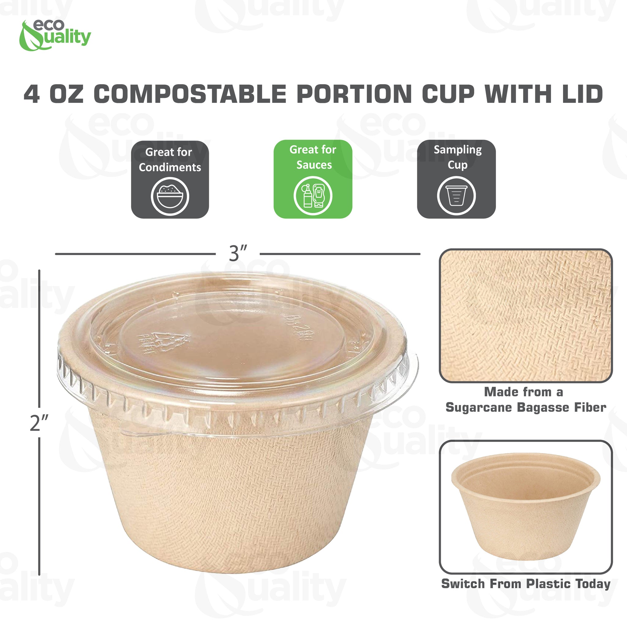 portion cups with lids souffle cups jello shot cups compostable portion cups sampling cups disposable biodegradable ecofriendly takeout supplies throwaway