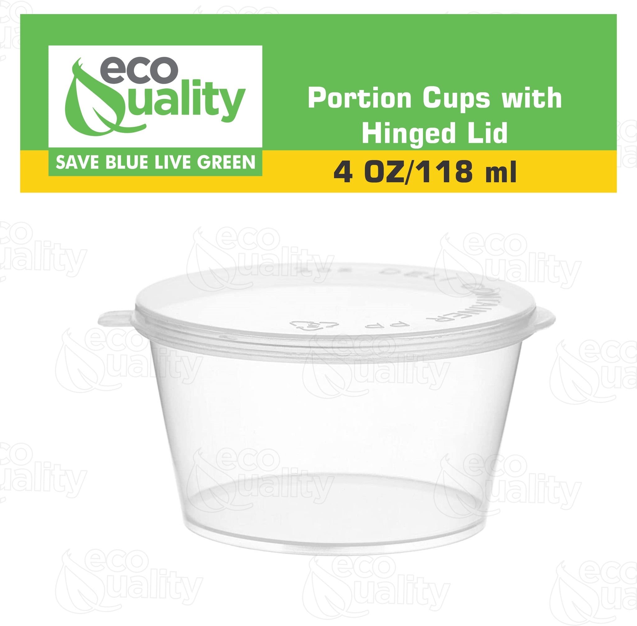 4oz Disposable Leak Proof Portion Plastic Containers with Hinged Lid –  EcoQuality Store