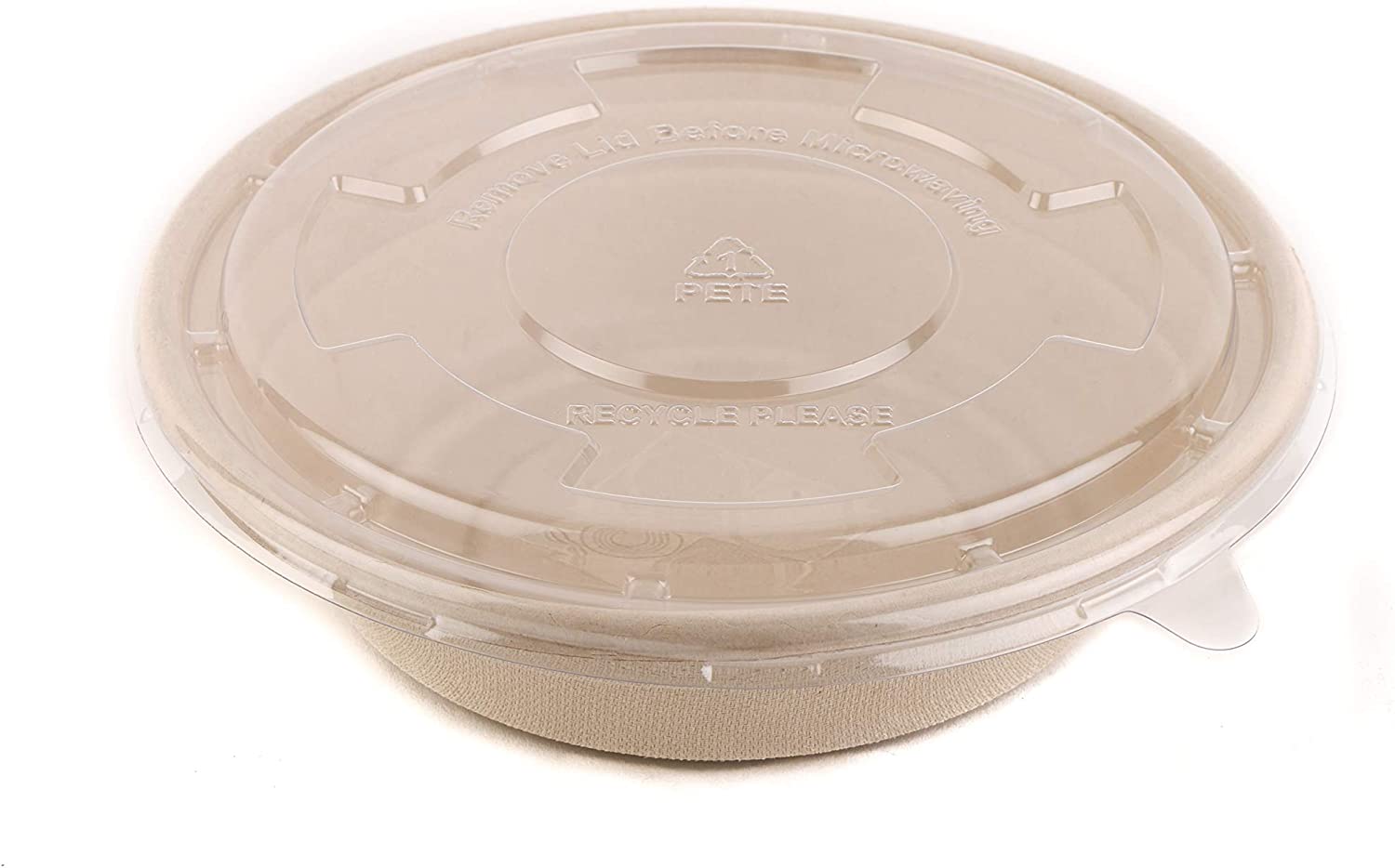 Clear Lids for 24oz, 29oz & 32oz Compostable Bowls Plastic Clear Lids for Natural Sugarcane Bagasse Bamboo Fibers Sturdy Compostable Eco Friendly Environmental Paper Plastic Bowls