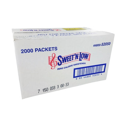 SWEET'N LOW Zero Calorie Sweetener 2000 Packets/Case 1 Gram Per Packet Sugar Substitute