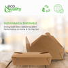 Take Out no assembly container Microwave safe Leak Resistant Kraft Paperboard Food Tray Ecofriendly container Biodegradeable Compostable Food Containers kraft lunchbox folded to go box 49 ounce restaurant supplies food service supplies paper disposables heat resistant box all size box