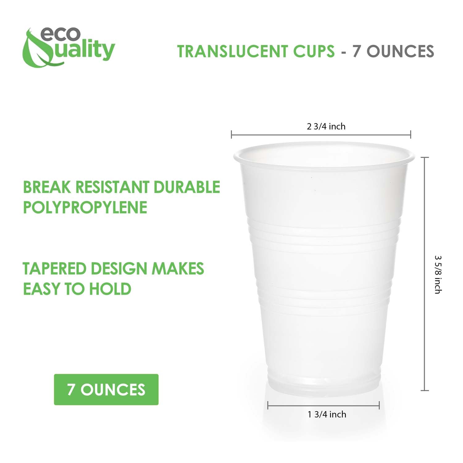 Translucent Plastic Cups - Disposable Cold Drink, Soda Cups, Party Cups, Drinking Cups for Home, Office, Events, Weddings, Parties