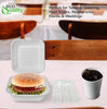 wax tree free Tree Free carryout leftover mealprep foam plastic alternative Grease and Leak Resistant Proof BPA Free Stackable Heavy Duty Microwaveable Freezer Safe burger box Square Hinged Clamshell Restaurants Parties Food Trucks Food Containers Ecofriendly Product Compostable Biodegradable Sugarcane Bagasse Clam Shell Take Out Containers 6x6x3 Take Out To Go Box hot or cold economical