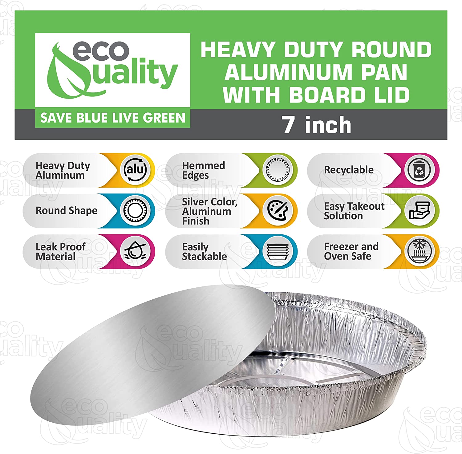 Disposable Round Aluminum Foil Food Pans with Flat Board Lids