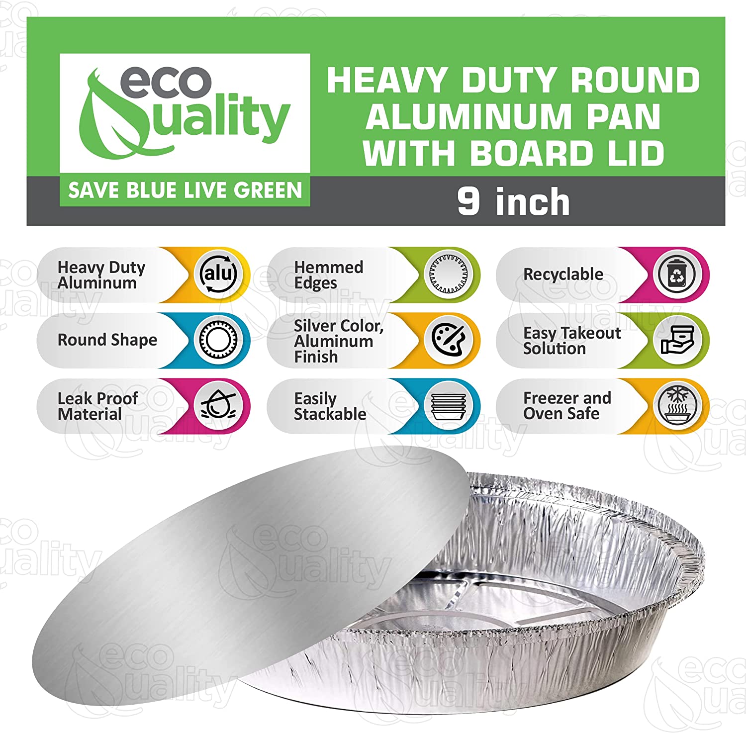 Disposable Round Aluminum Foil Food Pans with Flat Board Lids