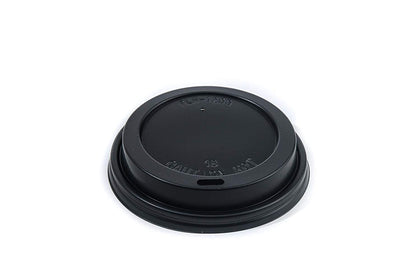 Disposable Travel Black Dome and White Dome Lids for Paper Hot Cups (10oz, 12oz, 16oz, 20oz)