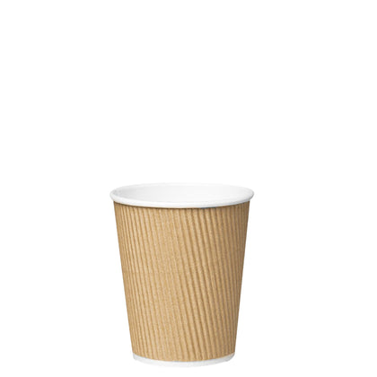 8oz Disposable Insulated Double Wall Ripple Paper Hot Cold Coffee Cup