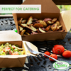 Take Out no assembly container Microwave safe Leak Resistant Kraft Paperboard Food Tray Ecofriendly container Biodegradeable Compostable Food Containers kraft lunchbox folded to go box  96  ounce restaurant supplies food service supplies paper disposables heat resistant box