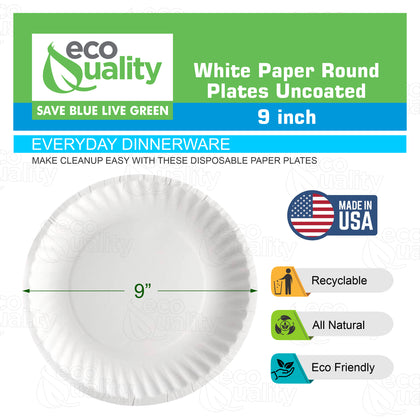 Paper Lunch Plate  Plastic Alternative  Freezer Safe  Microwave safe  office plates  dinner plates  Cheap plates  Lightweight  Recyclable  Uncoated  Round Paper Plates  Party Plates  White  Plate  pizza plates  Paper plates  Disposable Plates  Compostable Plate  9 inch dinnerware