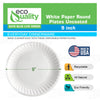 Paper Lunch Plate Plastic Alternative Freezer Safe Microwave safe office plates dinner plates Cheap plates Lightweight Recyclable Uncoated Round Paper Plates Party Plates White Plate pizza plates Paper plates Disposable Plates Compostable Plate 9 inch