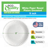 Paper Lunch Plate  Plastic Alternative  Freezer Safe  Microwave safe  office plates  dinner plates  Cheap plates  Lightweight  Recyclable  Uncoated  Round Paper Plates  Party Plates  White  Plate  pizza plates  Paper plates  Disposable Plates  Compostable Plate  9 inch dinnerware