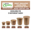 8oz Disposable Kraft Paper Food Soup Cup with Paper Vented Lid