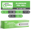 EcoQuality Standard Duty Food Service Aluminum Foil Roll with Sturdy Corrugated Cutter Box Perfect for Commercial & Home Use