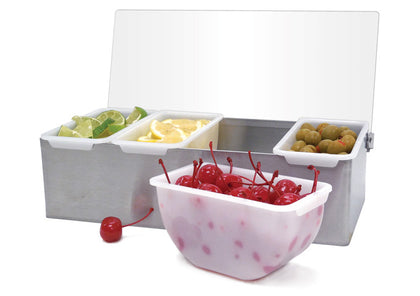 Condiment Holder, 4 Compartment, S/S Base
