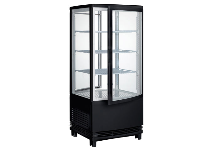 Countertop Refrigerated Beverage Display,110-120V,230W,2.7A, Dual Curved Doors (White / Black)