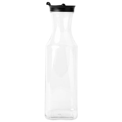 34oz Square Clear Plastic Pitcher with Black Lid