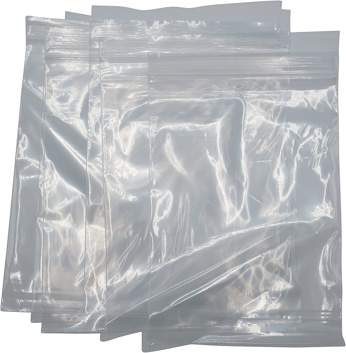 Clear Reclosable Zip Poly Plastic Bags - Clear Resealable Storage Ziplock Bags - Great for Envelops, Bakery, Candy, Cookies and Post Cards