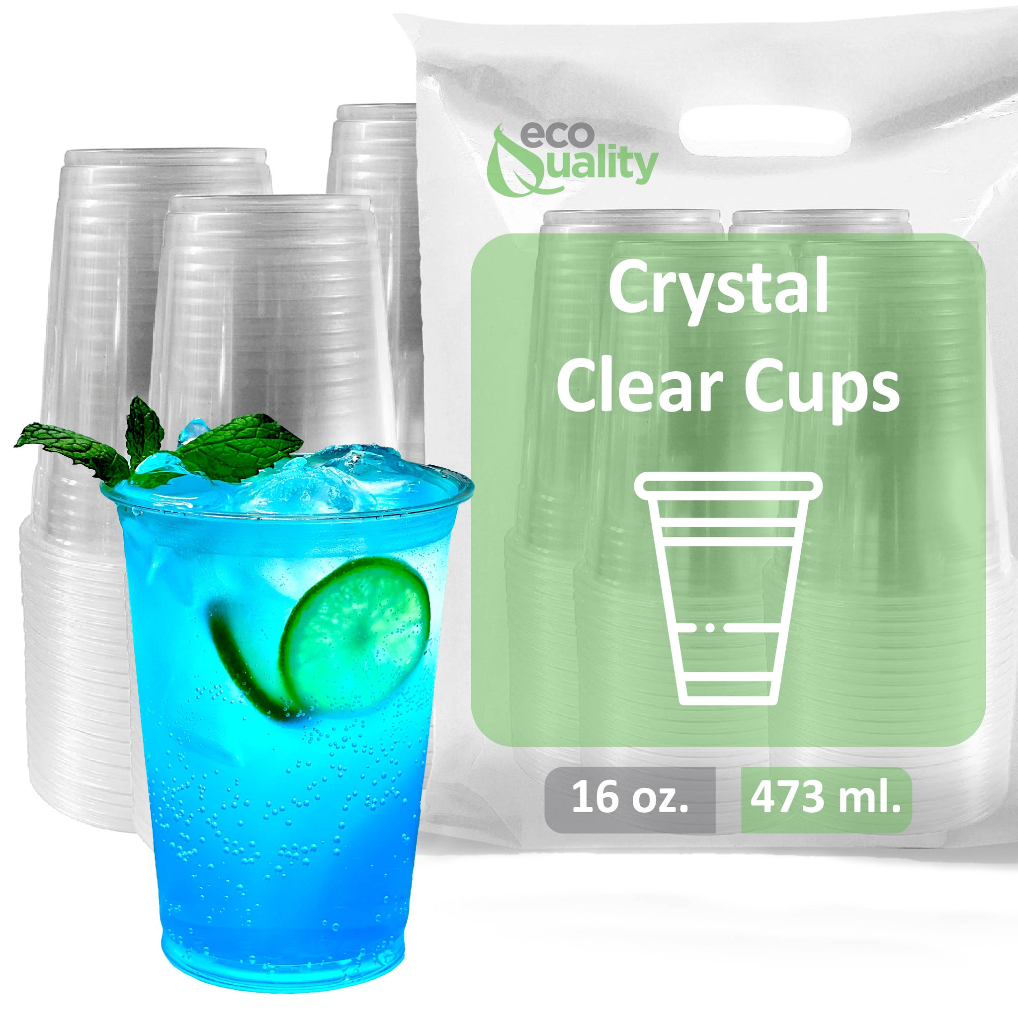 16oz Disposable Pet Clear Plastic Smoothie Cups