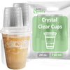 24oz Disposable Pet Clear Plastic Smoothie Cups with Sip Through Lids