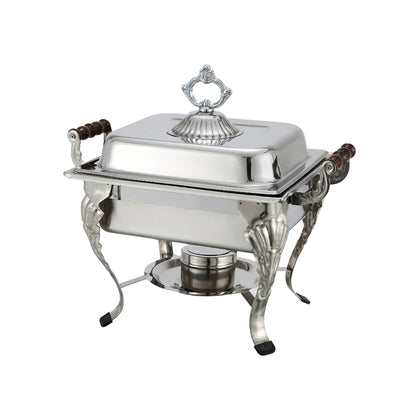 the rectangular half size crown chafing dish is the perfect addition to any get together It can hold up to four quarts of food and is made of stainless steel durable and easy to clean chafing dish deluxe set for catering large gatherings dining easy refills transportation dent rust resistant safe for food keeps food warm for longer