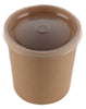 Disposable Kraft Paper Soup Containers with Plastic Lids - Kraft Paper Ice Cream Containers / Yogurt Cups with Plastic Lids (8oz, 12oz, 16oz, 26oz, 32oz)