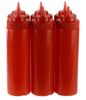 24 Oz Red Plastic Condiment Squeeze Bottles Squirt Bottle for Sauces, Dressing, Arts and Crafts, Ketchup, Mustard, Oil, BBQ - Reusable