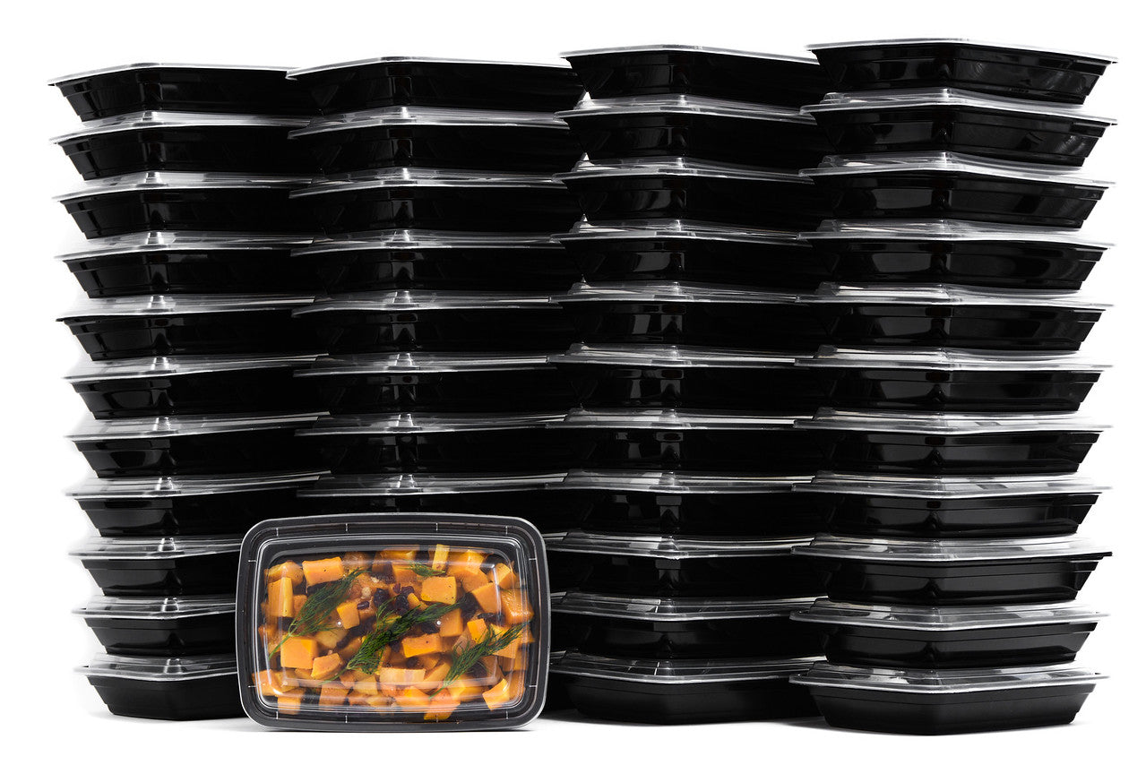 to-go boxes takeout delivery take out food storage containers Reusable Box Plastic  Microwave Freezer safe meal prep  Lunch food storage solutions packaging Ecofriendly  Disposable with lid black  12 oz 12 ounce economical bulk wholesale ecoquality restaurant fast food supplies nyc