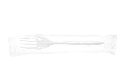 Disposable Heavy Weight Individually Poly Wrapped White Fork - Disposable Cutlery Kit, Perfect for Lunch, Meal Prep, On the Go, To go, Catering, Restaurants, BBQ and Parties by EcoQuality
