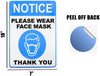 Face Mask Required Sticker Sign - Removable, Weather Proof, Office Stickers, Safety Office Stickers, Vehicle Stickers, Decal for Car, School or Business
