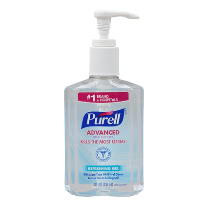 Purell Advanced Hand Sanitizer Refreshing Gel, 8 oz with Pump Dispenser