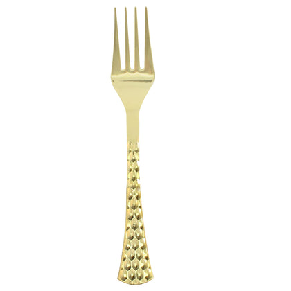 Fancy Disposable Gold Plastic Forks Extra Heavyweight Glamour Collection