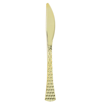 Fancy Disposable Gold Plastic Knives Extra Heavyweight Glamour Collection
