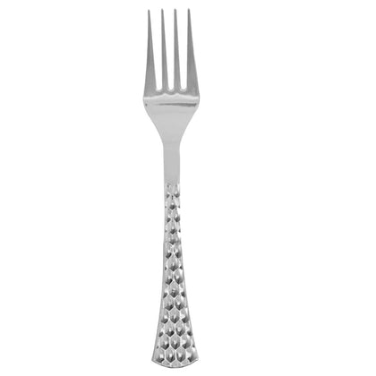Fancy Disposable Silver Plastic Forks Extra Heavyweight Glamour Collection
