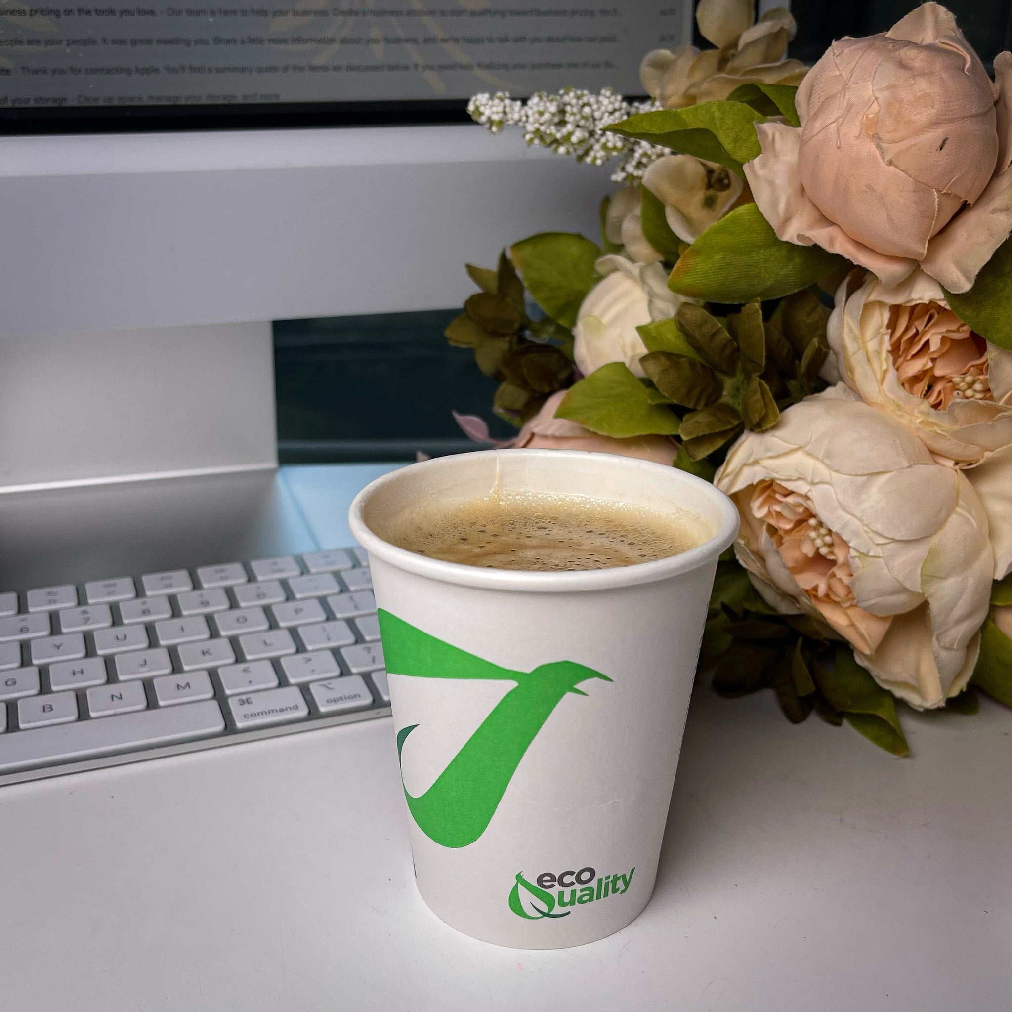 Disposable White Paper Coffee Cups Compostable Biodegradable
