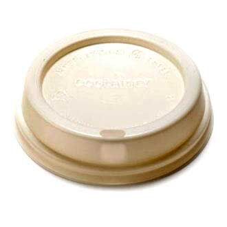 White PLA Compostable Coffee Lids, Renewable - Eco Friendly Biodegradable Hot Cup Lids Made in USA